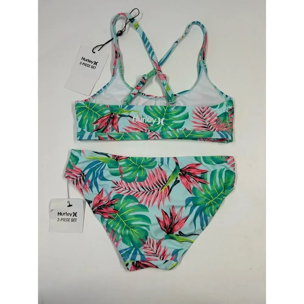 Hurley Girls Swim 2 Piece Bikini Set Pink Punch‎ Size S